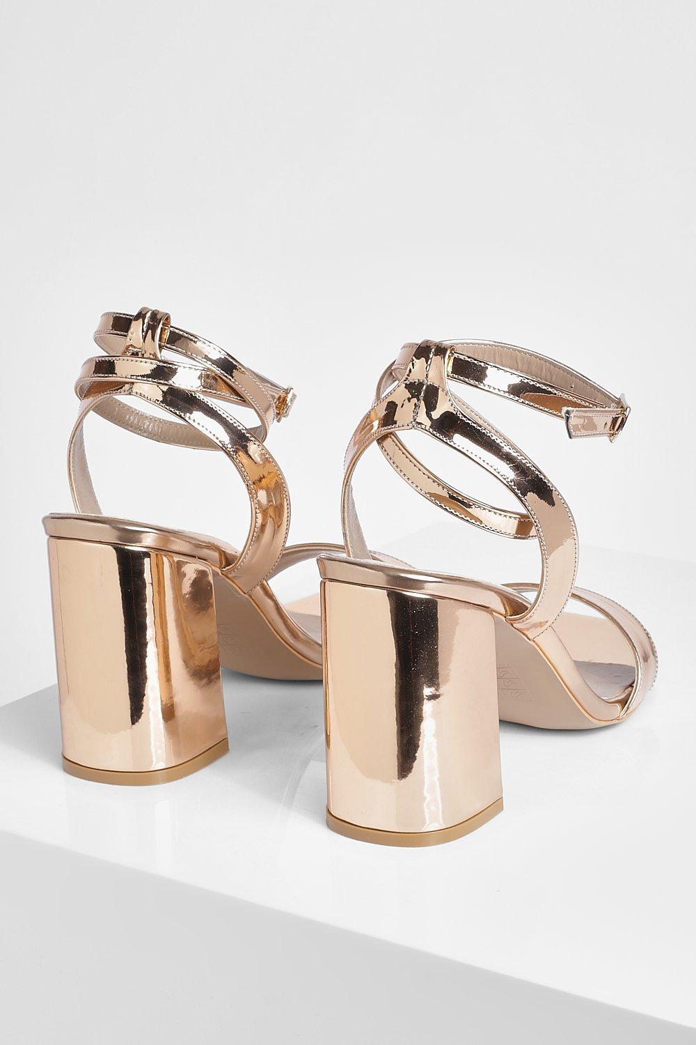 Rose gold best sale heels boohoo